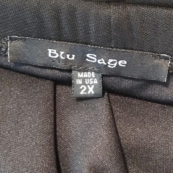 SOLD🌟HP🌟Blu Sage Black Chiffon Black Palazzo Pant 2X - Picture 4 of 5